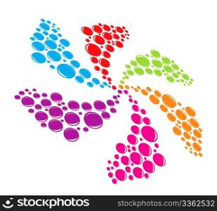 Multicolored splash symbol isolated on white background