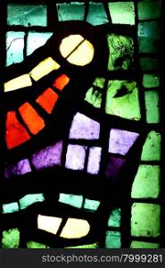Multicolored stained glass window, may be used as background