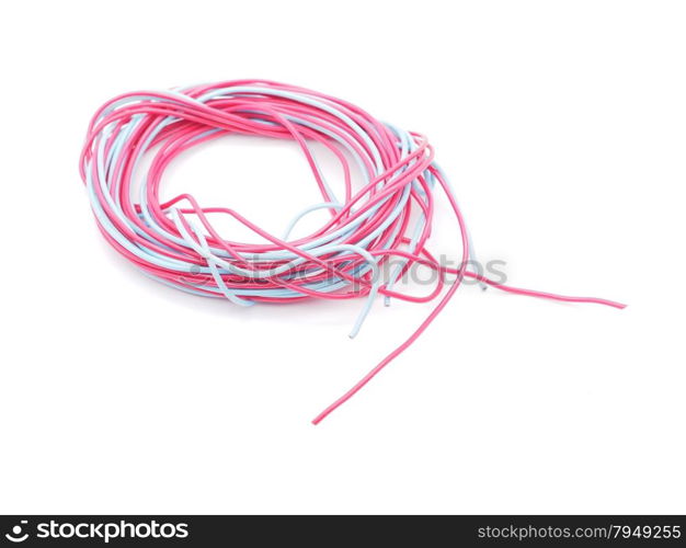 multicolored wire on a white background