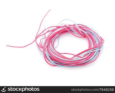 multicolored wire on a white background