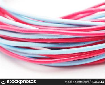 multicolored wire on a white background