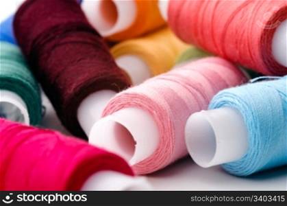 Multicoloured threads. Assortment of multicoloured threads