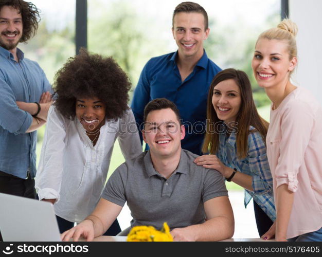 Multiethnic Group of business people discussing business plan in the startup office