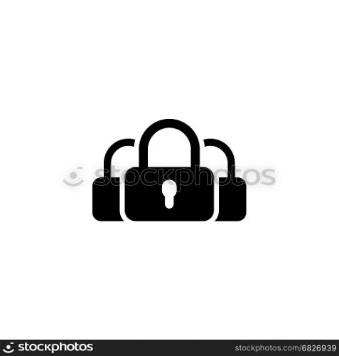 Multikey Security Services Icon. Flat Design.. Multikey Security Services Icon. Flat Design. Isolated Illustration. Security concept with a three padlocks. App Symbol or UI element.