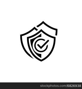 Multilevel Security Icon. Flat Design.. Multilevel Security Icon. Flat Design Isolated Illustration. App Symbol or UI element. Three Shields with a checkmark.