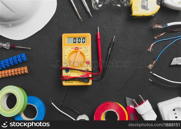 multimeter placed tools . Resolution and high quality beautiful photo. multimeter placed tools . High quality and resolution beautiful photo concept