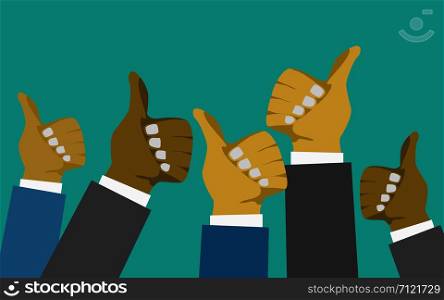 Multiple hand with thumbs up, 3D rendering