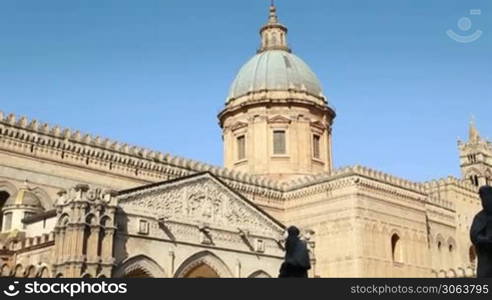 multiple shots of cathedral in palermo, sicily, italy