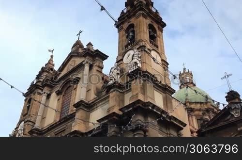 Multiple shots of Italian cathedral in Palermo, sicily, italy