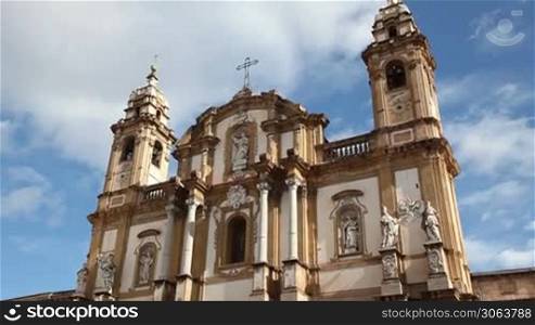 multiple shots of San Domenico Cathedral in Palermo, sicily, italy