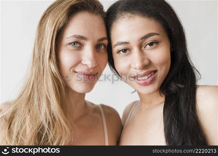 multiracial beautiful women looking camera