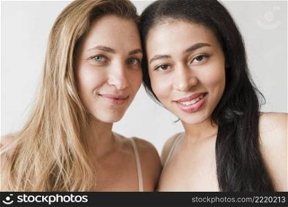 multiracial beautiful women looking camera