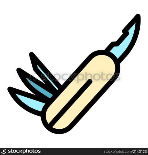 Multitool swiss icon. Outline Multitool swiss vector icon color flat isolated. Multitool swiss icon color outline vector