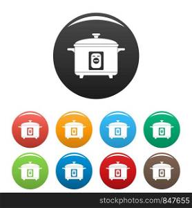 Multivariate icons set 9 color vector isolated on white for any design. Multivariate icons set color