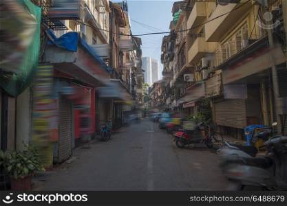 Mumbai, formerly Bombay - a city in the west of India, on the Arabian Sea coast. Maharashtra Civic Centre. slum. slum