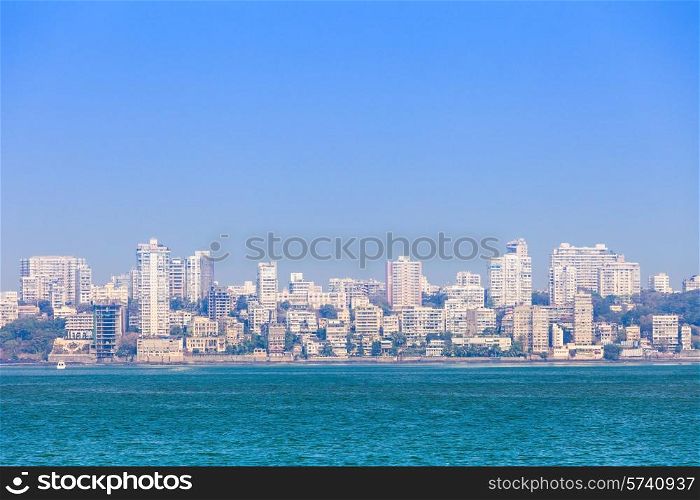 Mumbai skyline view from Marine Drive in Mumbai, India