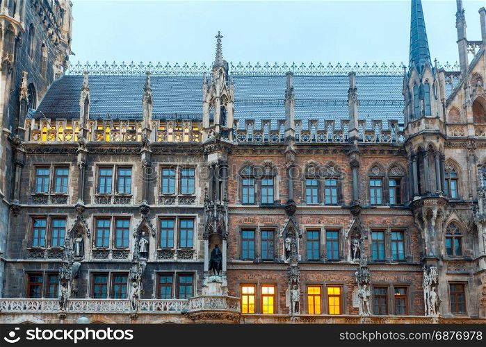 Munich. New Town Hall.. Building&rsquo;s facade New Town Hall. Germany Bavaria Munich