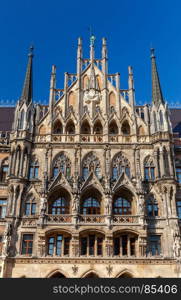 Munich. New Town Hall.. New Town Hall at Marienplatz in Munich. Germany. Bavaria.