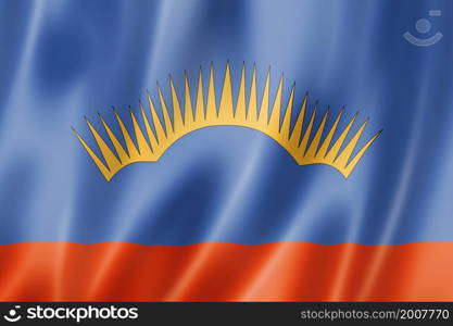 Murmansk state - Oblast - flag, Russia waving banner collection. 3D illustration. Murmansk state - Oblast - flag, Russia