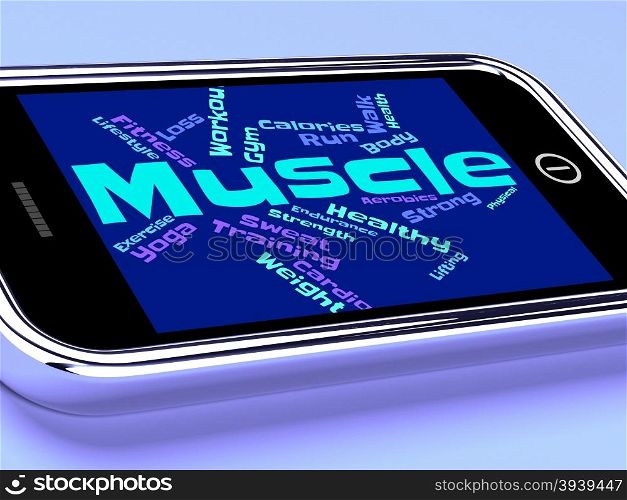 Muscle Words Showing Weight Lifting And Bodybuilding