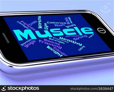 Muscle Words Showing Weight Lifting And Bodybuilding