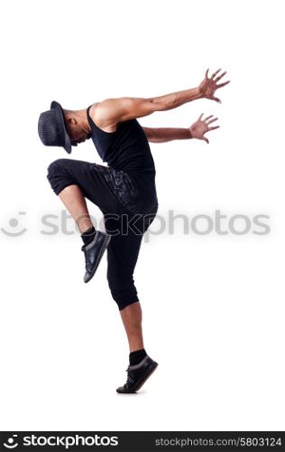 Muscular dancer isolated on white