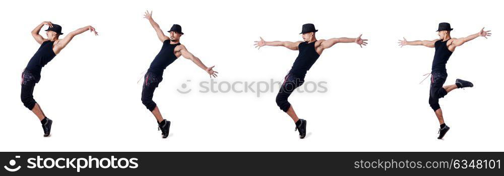 Muscular dancer isolated on white