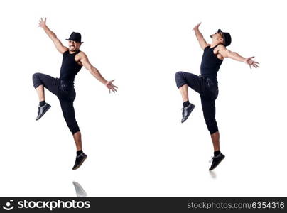 Muscular dancer isolated on white