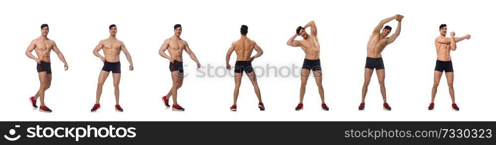 Muscular man isolated on the white background