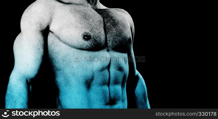 Muscular Physique of a Man as Concept. Muscular Physique of a Man