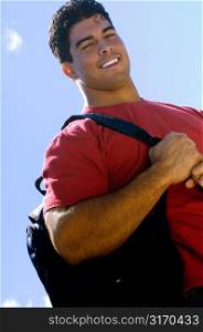 Muscular Young Man With Backpack