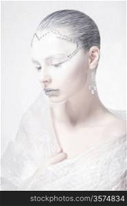 Muse. Theatrical Style. Profile of Woman Face - Creative Carnival Makeup