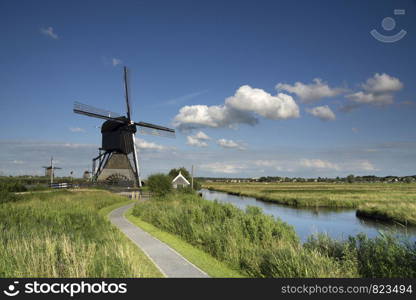 Museum windmill Blokweer is one of the worldfamous windmills from Kinderdijk and part of the Unesco heritage site close to the city of Rotterdam. Museum windmill Blokweer