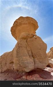 Mushroom rock in Wadi Rum dessert, Jordan
