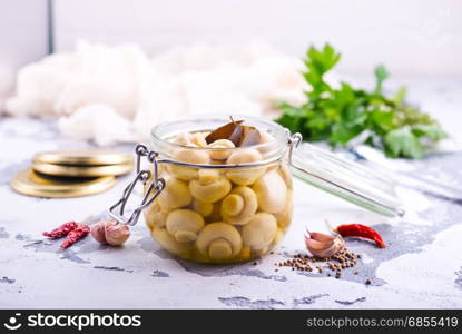 mushroom with salt and spice in the bank