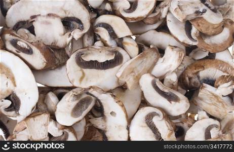 mushrooms. great background image of freshly sliced mushrooms