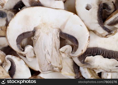 mushrooms. image of lots of freshly sliced mushrooms