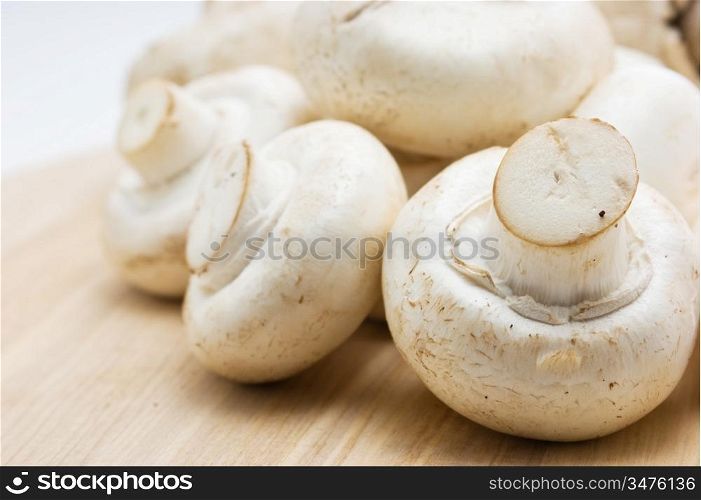 mushrooms on a cutting board