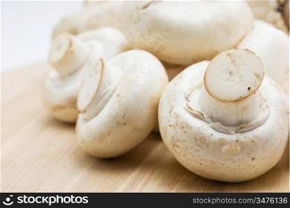 mushrooms on a cutting board