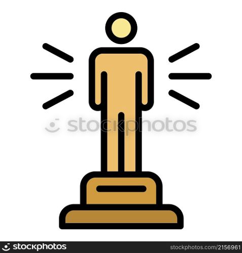 Music award icon. Outline music award vector icon color flat isolated. Music award icon color outline vector