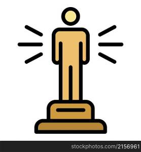 Music award icon. Outline music award vector icon color flat isolated. Music award icon color outline vector