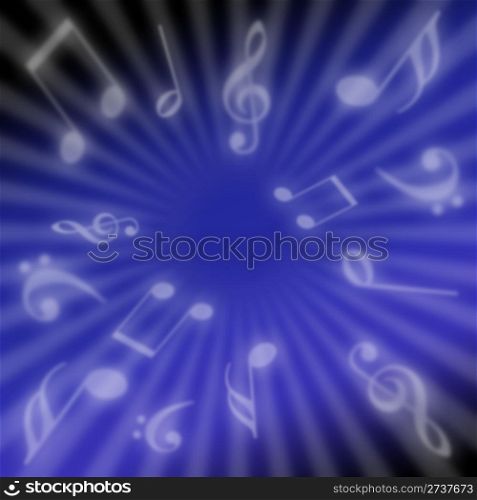 Music Background. Abstract Background - Tones on Blue Background