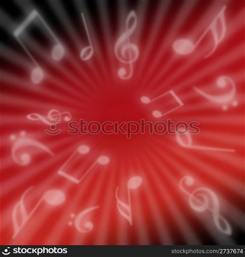 Music Background. Abstract Background - Tones on Red Background