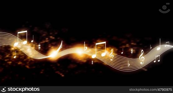 Music background. Conceptual image with music clef and notes