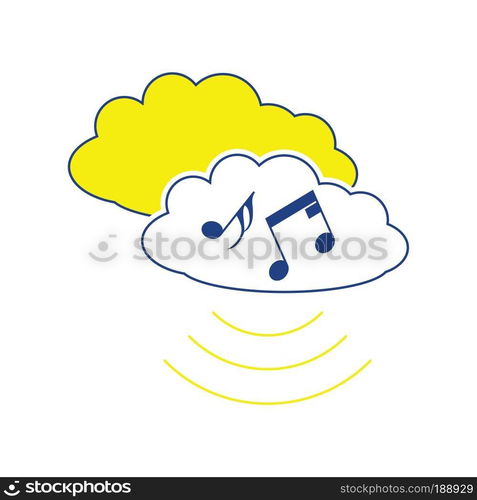 Music cloud icon. Thin line design. Vector illustration.