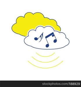 Music cloud icon. Thin line design. Vector illustration.