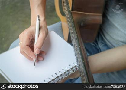 Music Composer Hand Writing Songs, stock photo