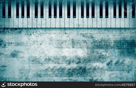 Music concept. Conceptual image of music theme with keys and notes