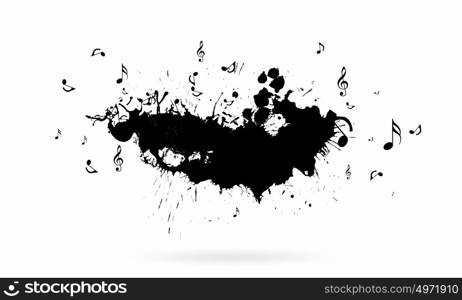 Music concept. Conceptual image with black music signs on white backdrop