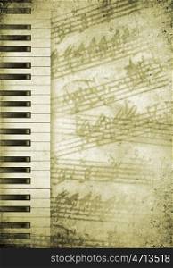 Music concept. Conceptual image with piano keys and music clef